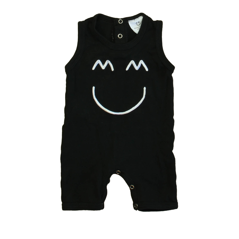 Miles and Milan Boys Black | White Romper size: 6-12 Months